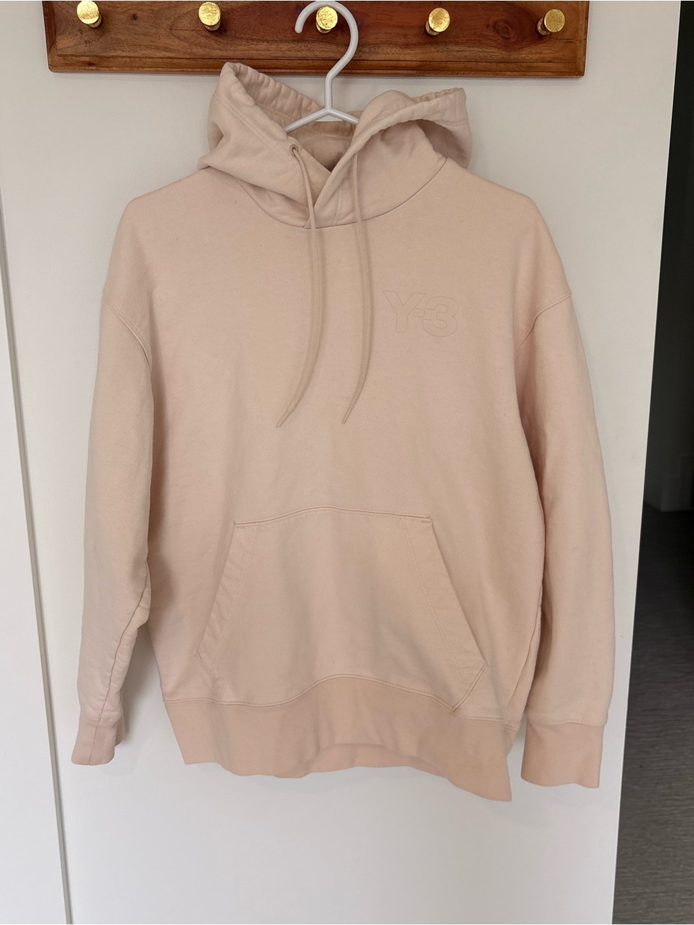 Y-3 Light Beige Logo Pullover Hoodie